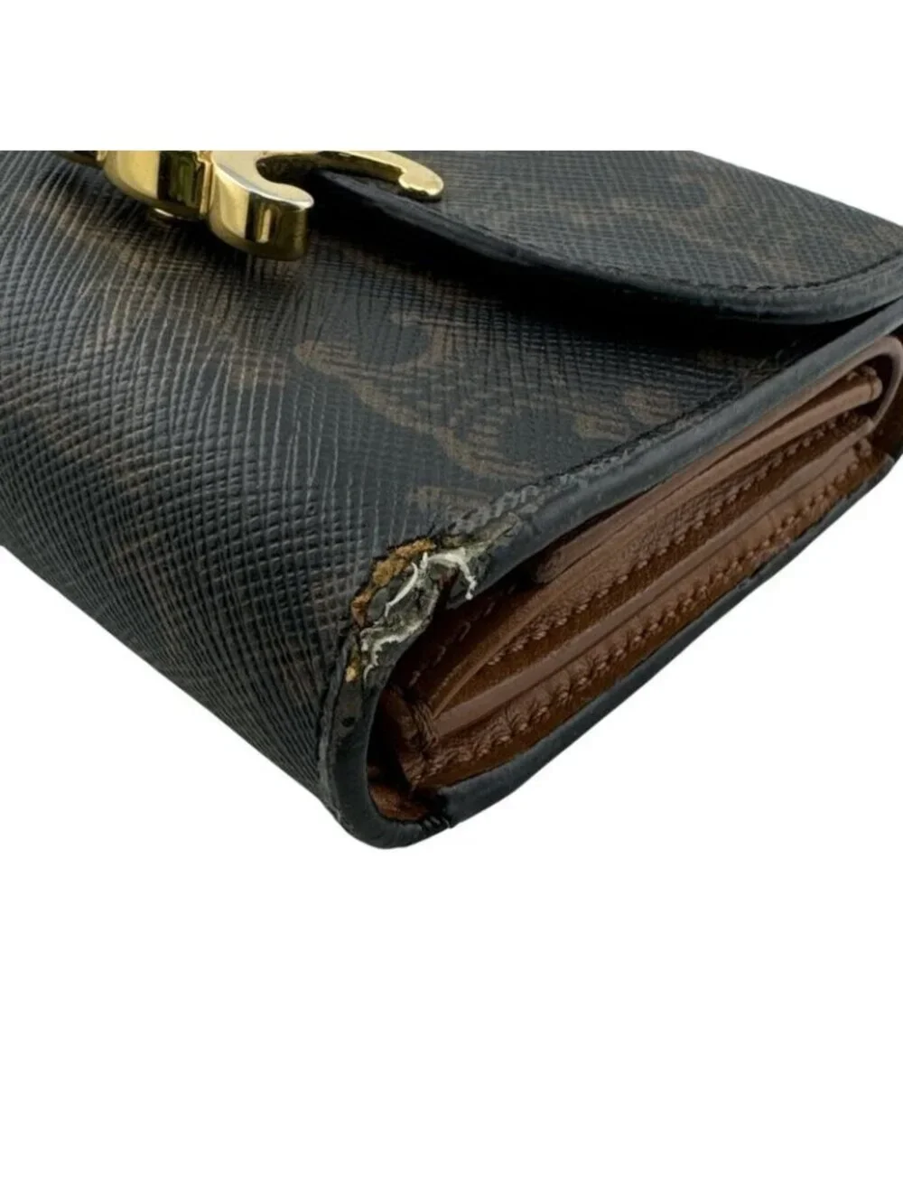 Celine Trifold Wallet Leather Brown - Picture 3 of 8